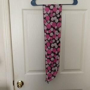 Pink and Gray Polka Dot Scarf